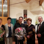 Nach dem Konzert mit Helmtraud Nieke in der Laurentiuskirche Stuttgart